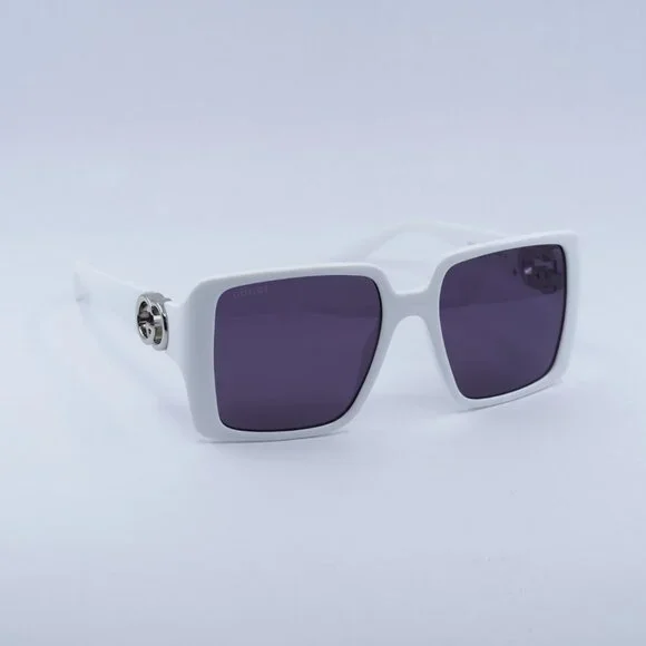 🕶️ New Gucci GG1692S 003 Sunglasses - White Frame, Grey Lenses